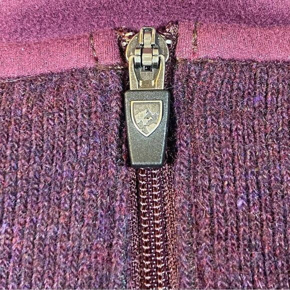 Kuhl Chanti Fleece 1/4 Zip Long Sleeve Wool Blend Pullover Wine Color Size XL - Picture 6 of 12